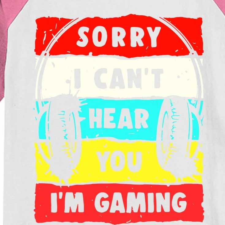 Sorry I CanT Hear You IM Gaming Kids Colorblock Raglan Jersey