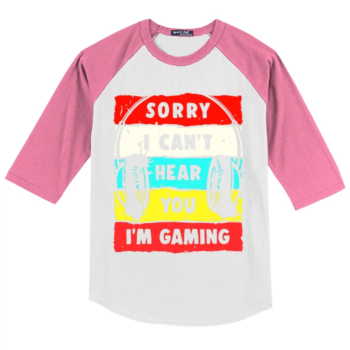 Sorry I CanT Hear You IM Gaming Kids Colorblock Raglan Jersey