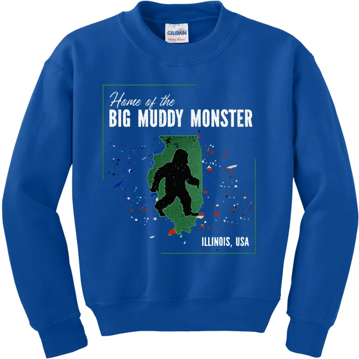 Supernatural Illinois Cryptid Home Of Big Muddy Monster Kids Sweatshirt