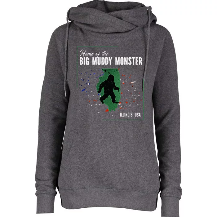 Supernatural Illinois Cryptid Home Of Big Muddy Monster Womens Funnel Neck Pullover Hood