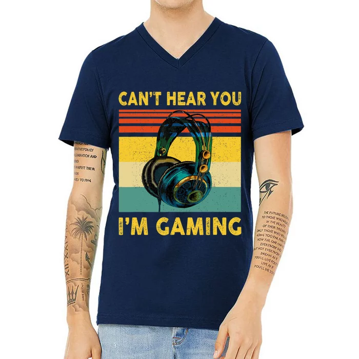 Sorry I Can't Hear You I'm Gaming Retro Gamer Gifts Boys V-Neck T-Shirt