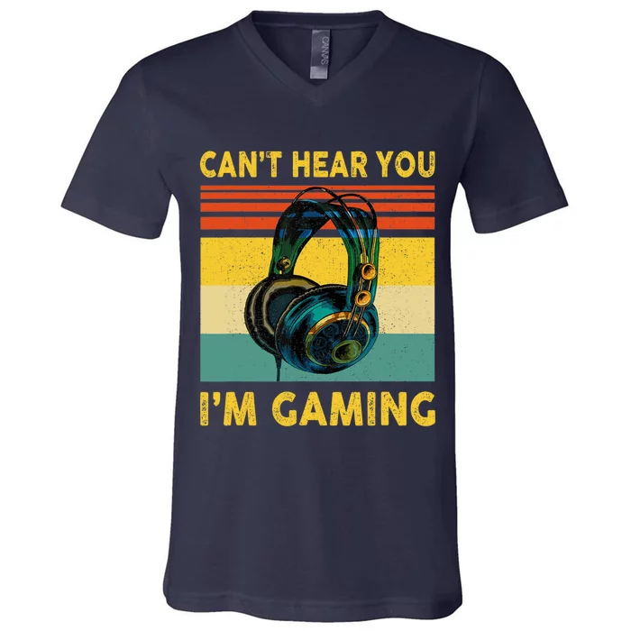 Sorry I Can't Hear You I'm Gaming Retro Gamer Gifts Boys V-Neck T-Shirt