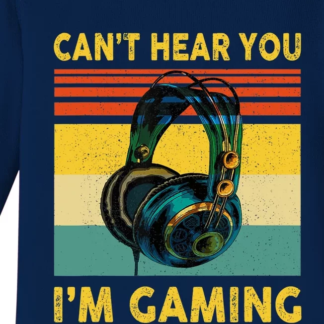 Sorry I Can't Hear You I'm Gaming Retro Gamer Gifts Boys Baby Long Sleeve Bodysuit