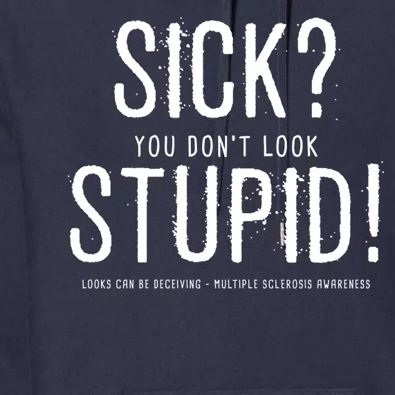 Sick You Don't Look Stupid MS Awareness Premium Hoodie