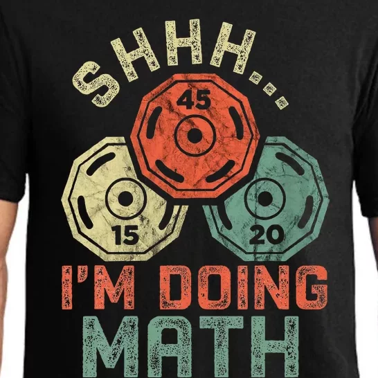 Shhh IM Doing Math Funny Weight Lifting Workout Training Pajama Set