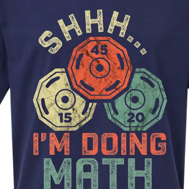 Shhh IM Doing Math Funny Weight Lifting Workout Training Sueded Cloud Jersey T-Shirt