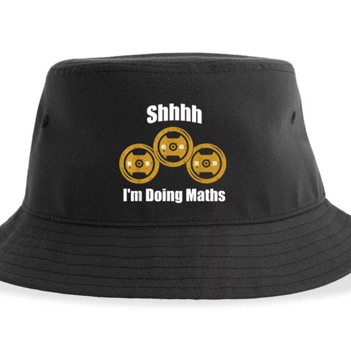 Shhh IM Doing Math Weight Lifting Math Lover Funny Meme Sustainable Bucket Hat