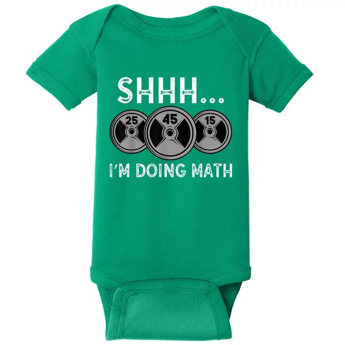 Shhh IM Doing Math Gym Fitness Math Funny Weightlifting Baby Bodysuit