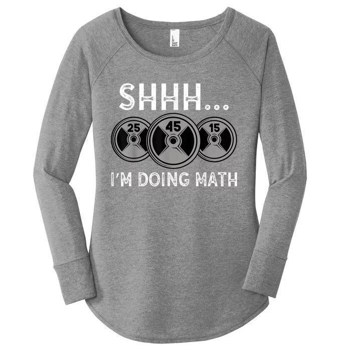 Shhh IM Doing Math Gym Fitness Math Funny Weightlifting Women's Perfect Tri Tunic Long Sleeve Shirt