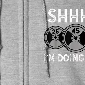 Shhh IM Doing Math Gym Fitness Math Funny Weightlifting Full Zip Hoodie