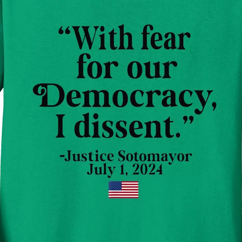 Scotus I Dissent Fear For Our Democracy Gifts Kids Long Sleeve Shirt