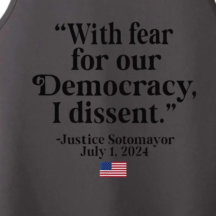 Scotus I Dissent Fear For Our Democracy Gifts Performance Tank