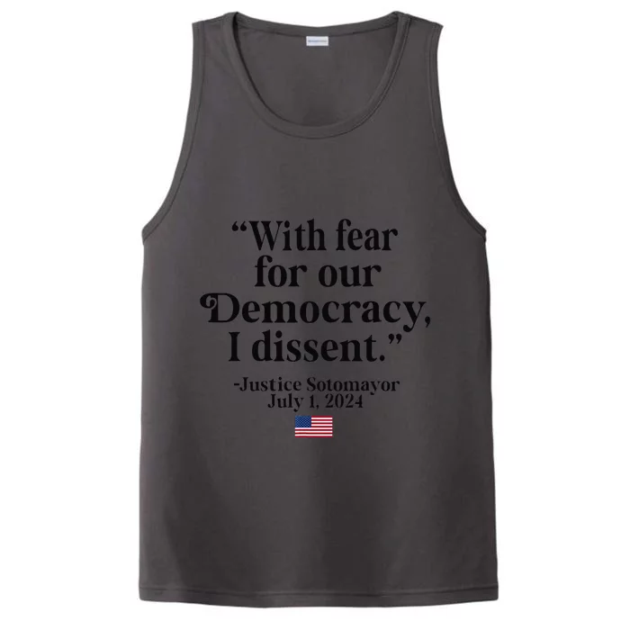 Scotus I Dissent Fear For Our Democracy Gifts Performance Tank