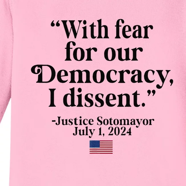 Scotus I Dissent Fear For Our Democracy Gifts Baby Long Sleeve Bodysuit