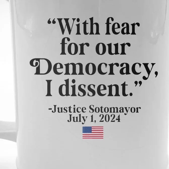 Scotus I Dissent Fear For Our Democracy Gifts Front & Back Beer Stein