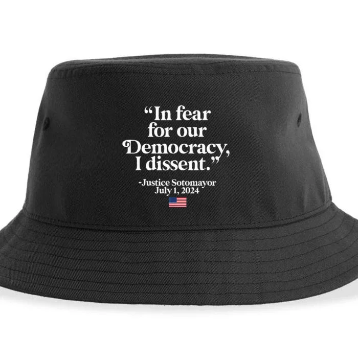 Scotus I Dissent Fear For Our Democracy Sustainable Bucket Hat