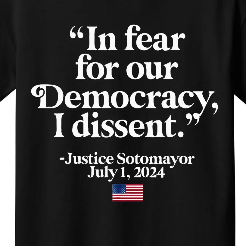 Scotus I Dissent Fear For Our Democracy Kids T-Shirt