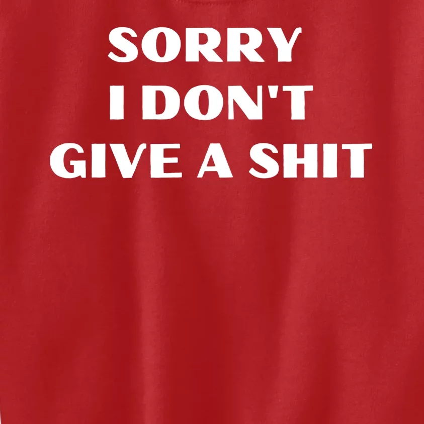 Sorry I Don't Give A Shit Funny Kids Sweatshirt