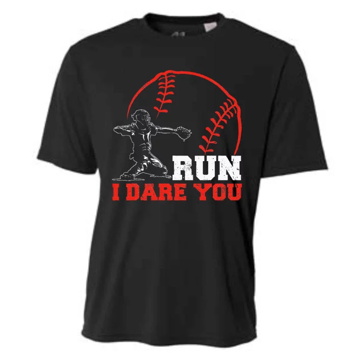 Steal I Dare You Baseball Catcher Baseball Player Cooling Performance Crew T-Shirt