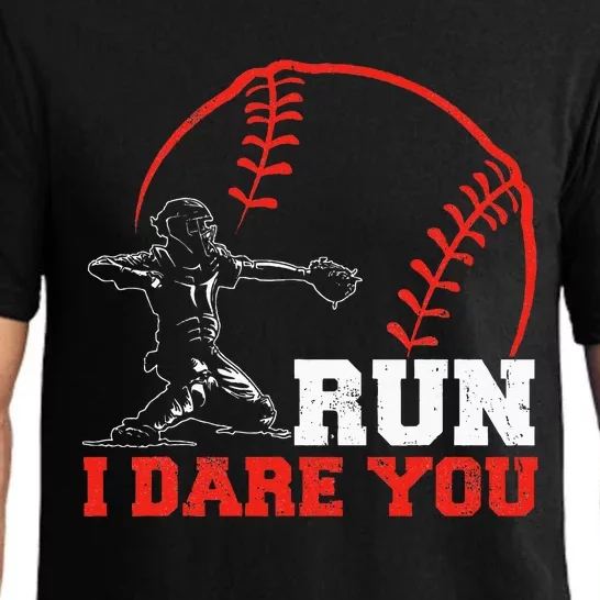 Steal I Dare You Baseball Catcher Baseball Player Pajama Set