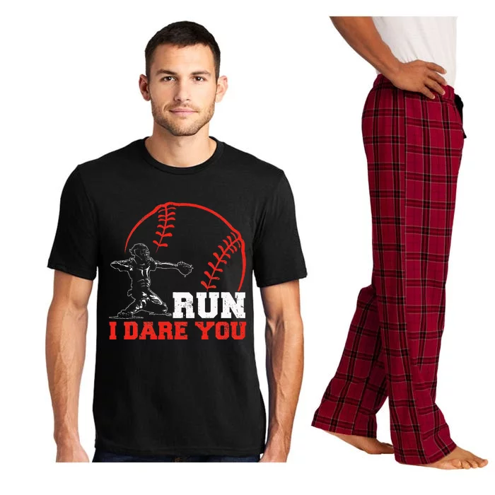 Steal I Dare You Baseball Catcher Baseball Player Pajama Set