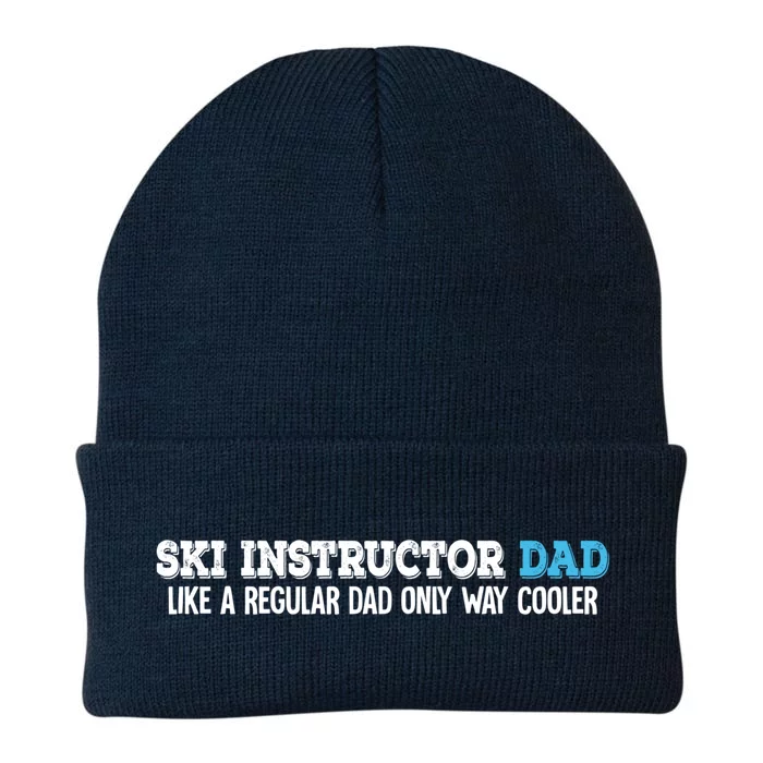 Ski Instructor Dad Cool Gift Knit Cap Winter Beanie