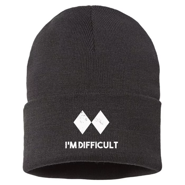 Ski Im Difficult Skiing Skier Snowboard Snowboarder Sustainable Knit Beanie