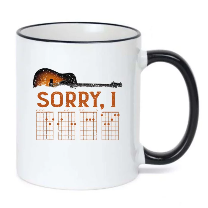 Sorry I D.G.A.F Funny Message Guitar Chords Guitarist Black Color Changing Mug