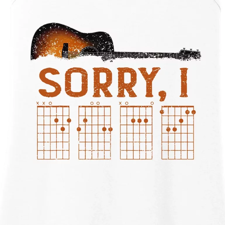 Sorry I D.G.A.F Funny Message Guitar Chords Guitarist Ladies Essential Tank