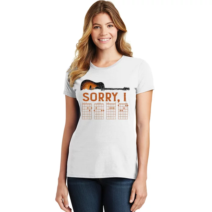 Sorry I D.G.A.F Funny Message Guitar Chords Guitarist Women's T-Shirt