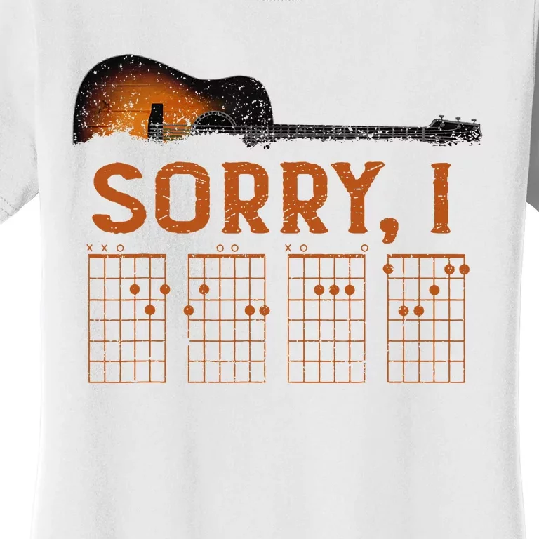 Sorry I D.G.A.F Funny Message Guitar Chords Guitarist Women's T-Shirt