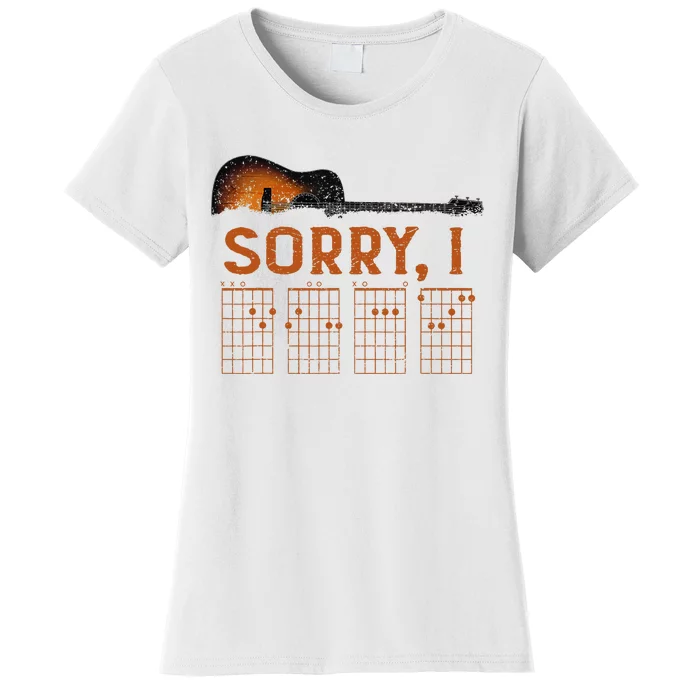 Sorry I D.G.A.F Funny Message Guitar Chords Guitarist Women's T-Shirt