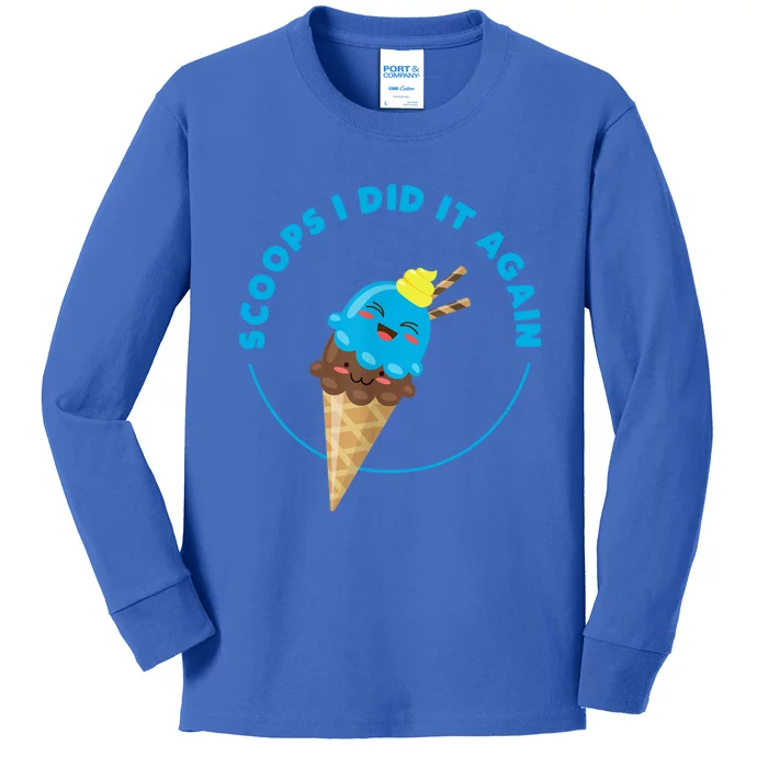 Scoops I Did It Again Funny Popsicle Kids Long Sleeve Shirt