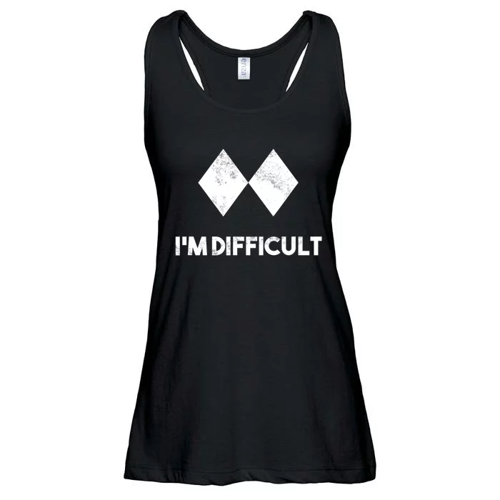 Ski I'm Difficult Funny Gift Skiing Lovers Skiers Snowboard Snowboarder Gift Ladies Essential Flowy Tank