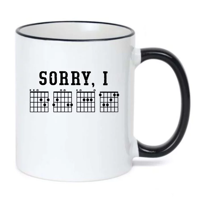 Sorry I DGAF Funny Hidden Message Guitar Chords Black Color Changing Mug