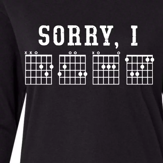 Sorry I DGAF Funny Hidden Message Guitar Chords Womens Cotton Relaxed Long Sleeve T-Shirt