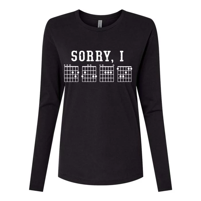 Sorry I DGAF Funny Hidden Message Guitar Chords Womens Cotton Relaxed Long Sleeve T-Shirt