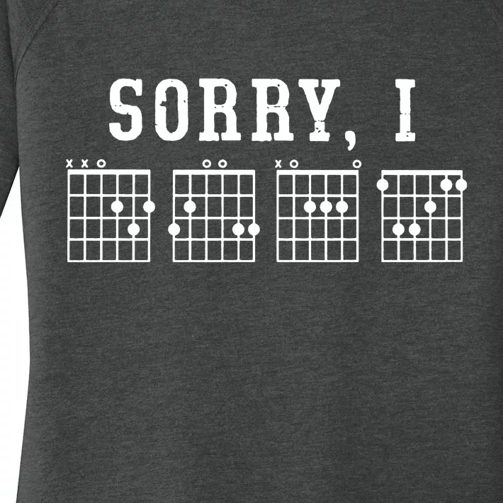 Sorry I DGAF Funny Hidden Message Guitar Chords Women's Perfect Tri Tunic Long Sleeve Shirt