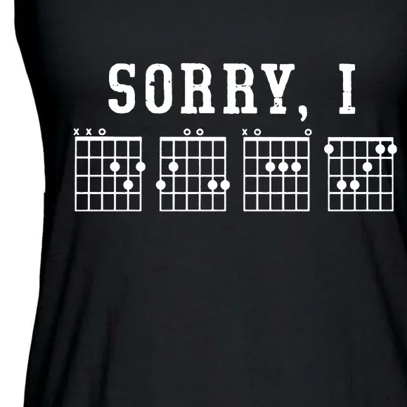 Sorry I DGAF Funny Hidden Message Guitar Chords Ladies Essential Flowy Tank