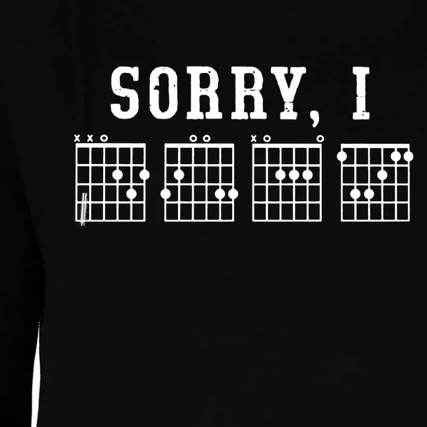 Sorry I DGAF Funny Hidden Message Guitar Chords Womens Funnel Neck Pullover Hood