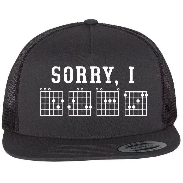 Sorry I DGAF Funny Hidden Message Guitar Chords Flat Bill Trucker Hat