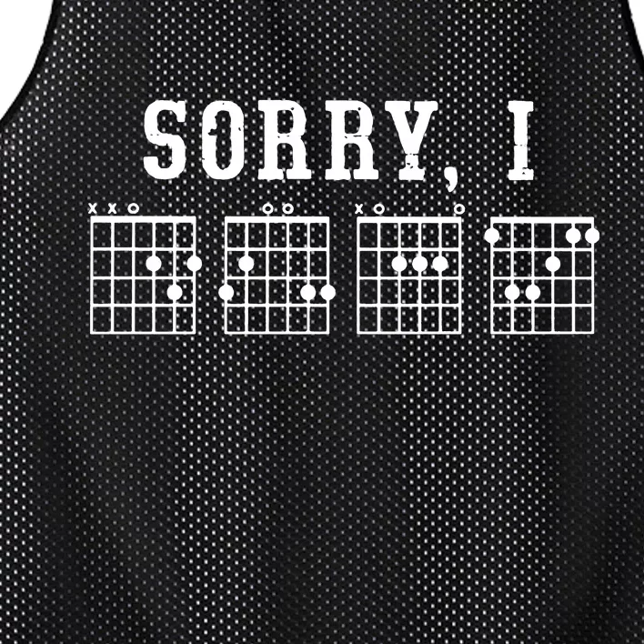 Sorry I DGAF Funny Hidden Message Guitar Chords Mesh Reversible Basketball Jersey Tank