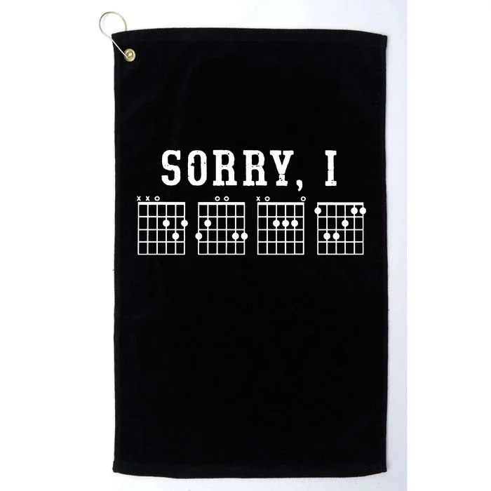 Sorry I DGAF Funny Hidden Message Guitar Chords Platinum Collection Golf Towel