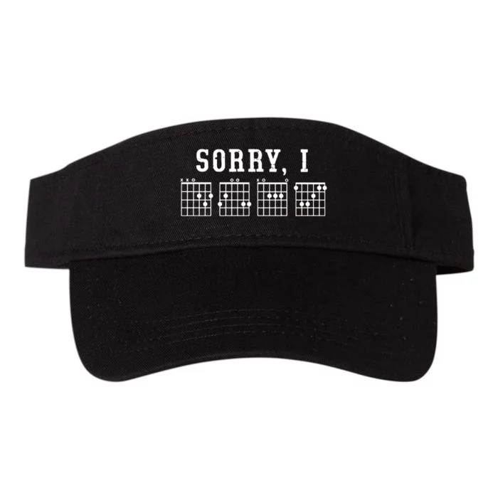 Sorry I DGAF Funny Hidden Message Guitar Chords Valucap Bio-Washed Visor