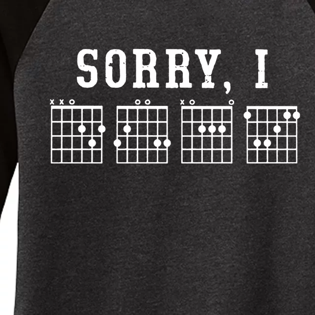 Sorry I DGAF Funny Hidden Message Guitar Chords Women's Tri-Blend 3/4-Sleeve Raglan Shirt