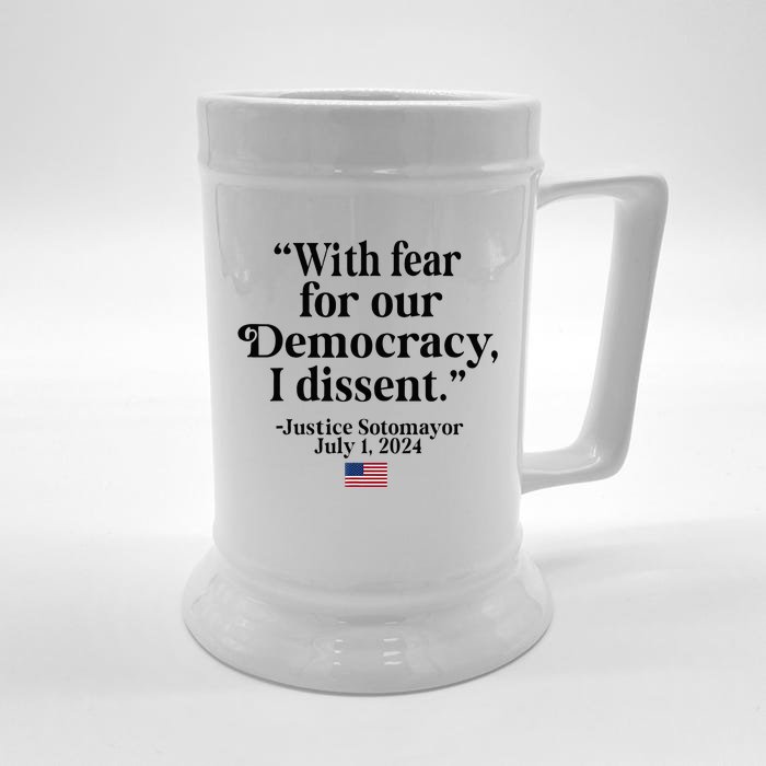 Scotus I Dissent Fear For Our Democracy Front & Back Beer Stein