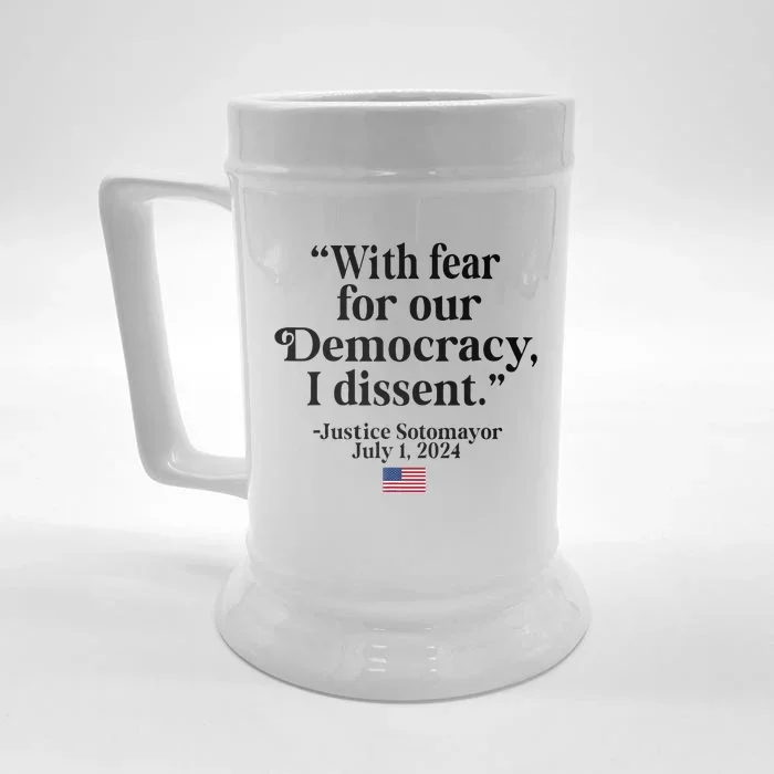 Scotus I Dissent Fear For Our Democracy Front & Back Beer Stein