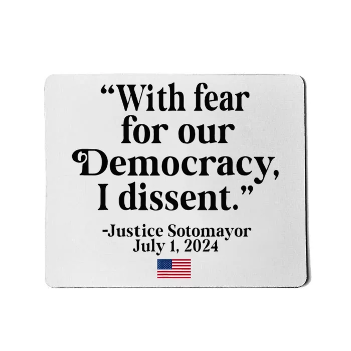 Scotus I Dissent Fear For Our Democracy Mousepad