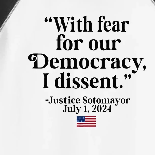 Scotus I Dissent Fear For Our Democracy Toddler Fine Jersey T-Shirt