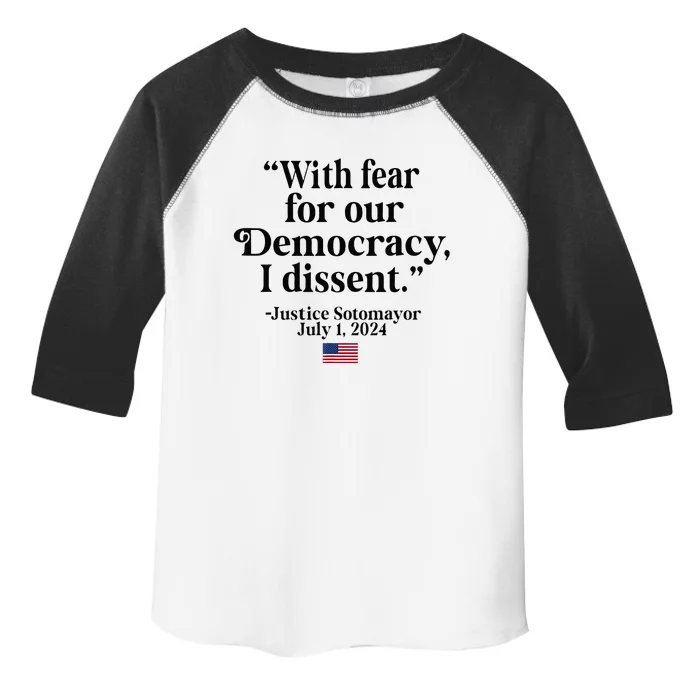 Scotus I Dissent Fear For Our Democracy Toddler Fine Jersey T-Shirt